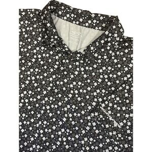 Snake Eyes Polo Mens 2XL Lucky Clover Print AOP Performance Shirt Gray/Black